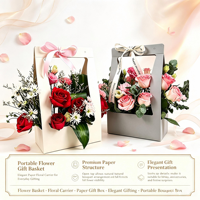 Boîte à gâteau avec poignée, boîtes cadeaux pour fleurs et gâteaux avec pelliculage mat, panier à fleurs en papier portable