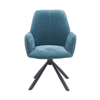 Fauteuil d'appoint confortable à rotation à 180 degrés, style nordique moderne, en tissu et structure métallique, idéal pour salon, bureau et chambre à coucher