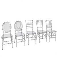 Chaises Chiavari en résine acrylique transparente en gros pour mariages, événements, fêtes, salon et entrée