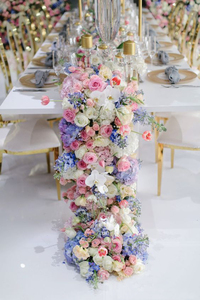 Nhà Máy Giá Đám Cưới Màu Hồng Hoa Runner Nhân Tạo Pastel Hoa Runner Sắp Xếp Cho Bảng Trang Trí - Product Image 3