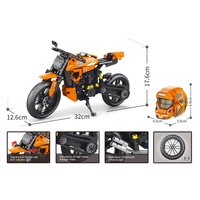 Ensemble de blocs de construction de moto de luxe à simulation réaliste, 536 pièces, plastique ABS, SAMLOK, modèle d'assemblage unisexe, jouet à l'échelle 1:36