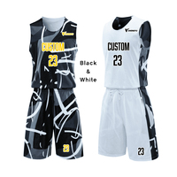 Maillot et short de basketball réversibles personnalisés par sublimation OEM pour hommes – Tenue de basketball à séchage rapide pour l'entraînement et l'équipe