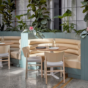 Meubles de <span class=keywords><strong>restaurant</strong></span> contemporains sur mesure, en tissu, en forme de U, canapé <span class=keywords><strong>d</strong></span>'angle 3 places, tables et chaises - Product Image 2