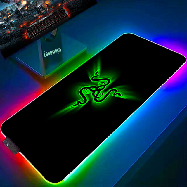 Free Sample Rgb Mouse Pad Manufacturer Oem Thermal Sublimation Rubber 7 Colors Led Large Gaming Keyboard Mat
