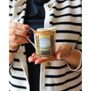 Service à café et à thé en céramique Bernardoux 12 pièces avec décoration Grand Versailles, tasses et soucoupes de 200 ml, modèle n° - Product Image 3