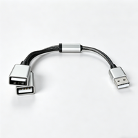 Câble répartiteur USB 2.0 en Y neuf avec sortie CC, adaptateur d'extension en alliage d'aluminium pour ordinateur portable, téléphone portable, clavier/souris, hub OTG, clé USB