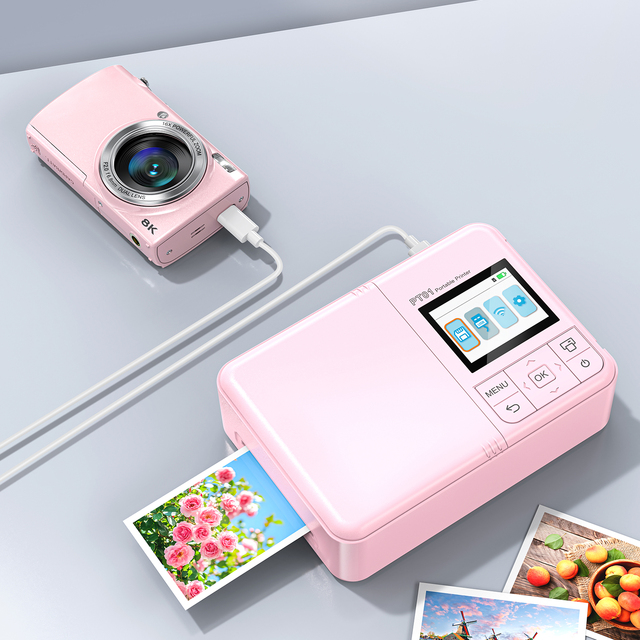 SONIDA 2026 New Pink Inkjet Photo Printer | 2000mAh | WiFi/TF/USB | 2.0-inch IPS Display | Plastic | 600dpi