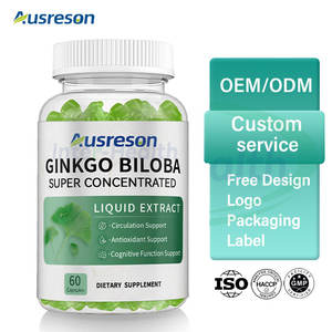 Gomitas de Extracto de Ginkgo Biloba Halal Ausreson, Suplemento Natural para la Salud Cerebral y la Memoria, Gomitas de Ashwagandha, Ginseng y Ginkgo Biloba - Product Image 2