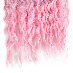 Julianna Venta al por mayor Fibra resistente al calor 22 pulgadas <span class=keywords><strong>Ariel</strong></span> Curl Ondulado Ombre Rubio Extensión de cabello trenzado sintético - Product Image 5