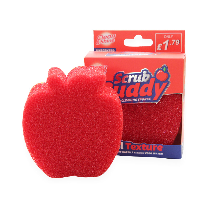 Скраб для яблочных фруктов, двухсторонняя губка и скребок, губка для царапин для посуды и дома