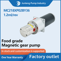 Pompe à engrenages à entraînement magnétique sans entretien 1,2 ml/rev, corps en acier inoxydable 316L pour transfert de liquides alimentaires, dosage de fluides, machine à café