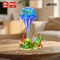 JMB 70010 2026 Nouveau modèle océanique 3D lumineux à construire soi-même, jouets éducatifs, décoration de la maison, cadeaux d'anniversaire pour enfants, 1130 pièces, ensembles de blocs de construction
