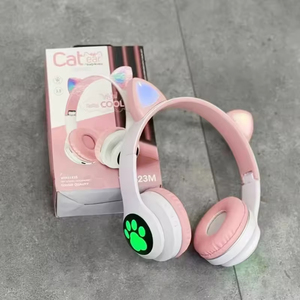 Auriculares Inalámbricos con Oreja de Gato, Auriculares Inalámbricos Plegables con Flash LED Estéreo, Emisores de Luz - Product Image 5