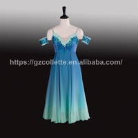 Robe de Ballet à volants pour femmes, tenue bleue classique, fée, personnalisée, costumes de danse, professionnelle