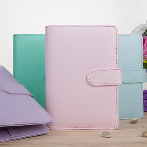 Custom Pu Leather Budget Binder office supplies with buckle Notebook Planner Cover A5 A6 Binder Ring Bound Planner