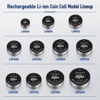 Baterai Lithium Ion Kancing Kecil Liju LIR940 3.7V 21mAh untuk Earphone TWS, Baterai Koin Isi Ulang