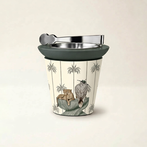 Brûleur d'encens en bois Alan Traders, porte-bakhoor, motif léopard, oiseau, palmier, Mubkhar - Product Image 1