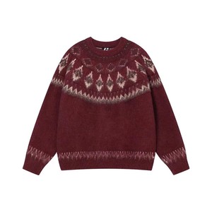 Women Cable Knit <b>Sweater</b> Crew Neck Long Sleeve Pullover <b>Nordic</b> Pattern Winter Knitwear Casual Daily Wear - Product Image 3