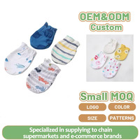 Lionbear Mitaines pour bébé unisexes en coton doux, 4 paires, mignonnes, anti-rayures, anti-morsures, gants pour les mains, nouveau-nés, nourrissons, respirants, usage quotidien