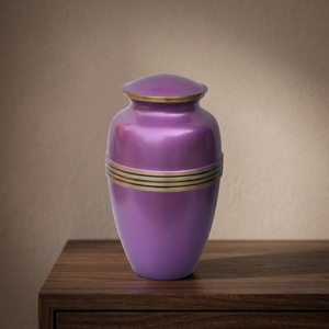 Urne funéraire en aluminium violet doré, 220 pouces cubes, durable, portable, vase commémoratif - Product Image 1