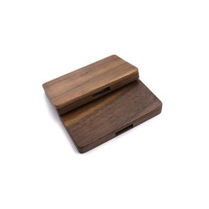 Tarjetero Portátil de Madera Sólida para Tarjetas de Visita y Crédito, para Hombre y Mujer, Regalo Empresarial, Caja Rectangular con Cierre Magnético - Product Image 1