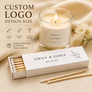 Personalized Modern Safety Printing Custom Bulk Recyclable White <strong>Match</strong> <strong>Boxes</strong> with Long Sticks - Product Image 1