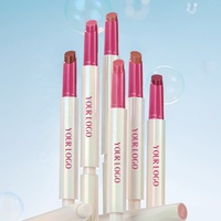 Rouge à lèvres crayon brillant OEM unique avec logo personnalisé, pigment minéral, hydratant, maquillage pour les lèvres