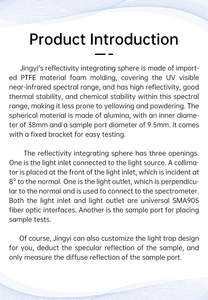 Reflectance Integrating Sphere, Uniform Light Source, Laboratory Equipment Measure the Transmittance and Reflectance of Sample - Product Image 3