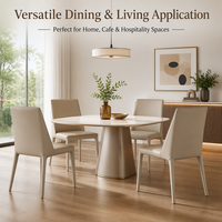 Chaise de salle à manger Parsons beige rembourrée avec assise capitonnée et pieds effilés, chaise d'appoint moderne pour cuisine, maison et restaurant