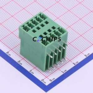 KF2EDGRH-3.5-2*5P Plug-in Terminal Block Bent Lead Through Hole,P=3.5mm Board-to-Board / Socket - Closed 2x5P 3.5mm Green - Product Image 1