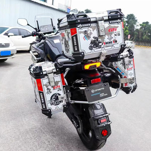 50L 65L universel luxe décalcomanie <span class=keywords><strong>moto</strong></span> coffre aluminium <span class=keywords><strong>valise</strong></span> Scooter étanche queue boîte stockage Top Box - Product Image 5
