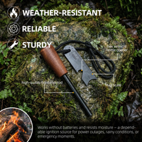 Allume-feu en magnésium Baiyuheng avec acier à feu en mischmetal pour la survie en plein air