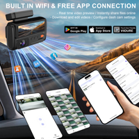 Caméra embarquée triple objectif 4K+2K+2K avec caméra de recul, enregistreur vidéo de conduite WiFi GPS 3 canaux pour voitures