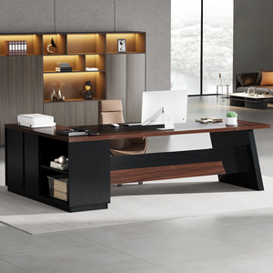 <span class=keywords><strong>Escritorio</strong></span> Ejecutivo Moderno en Forma de L <span class=keywords><strong>Tribesigns</strong></span> 2024, de Madera, con Gabinetes, para Oficina Comercial y Hogar - Product Image 2