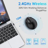 Mouse pengisian daya ergonomis terlaris, Mouse nirkabel vertikal, tangan kanan mode ganda senyap dengan 6 tombol