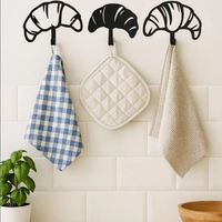Croissant Wall Hooks Cafe Decor Coffee Shop Wall Hanger Pastry Shop Organizer Croissant Corner Charm Pastry Bakery Wall Decor