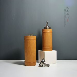 <b>Bamboo</b> Oil <b>Container</b> Cylinder Air Tight Lid For Kitchen Storage Bottle - Product Image 3