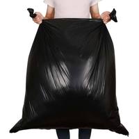 Sacs poubelle noirs robustes réutilisables en HDPE recyclable de 55,33 gallons, fond carré, thermosoudés, surface gaufrée
