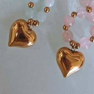 Handmade Ins Blogger Favorite Ryukyu Beaded Glass Necklace Stainless Steel Jewelry 18K <b>Gold</b> Plated Featuring Diamond Main Stone - Product Image 4