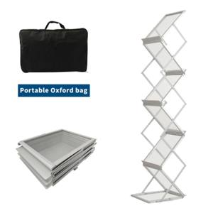 Estante de literatura A4 plegable portátil Acrílico Aluminio Tradeshow Revistero Catálogo Soporte Estante Exhibición Cartón Promociones - Product Image 2