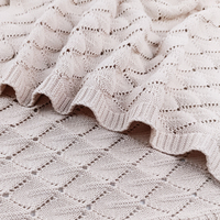 Pinuotu bébé couverture tricotée Pointelle à carreaux enfants hiver Swaddle literie coton Double face Plaid bébé couvertures en tricot
