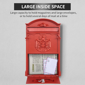 Boîte <span class=keywords><strong>aux</strong></span> <span class=keywords><strong>lettres</strong></span> personnalisée rouge avec serrure, design Royal Mail, boîte <span class=keywords><strong>aux</strong></span> <span class=keywords><strong>lettres</strong></span> murale en fonte - Product Image 2