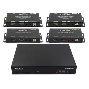 1x4 untuk HDBT Splitter 1 in <span class=keywords><strong>4</strong></span> Out 4K 70m dengan <span class=keywords><strong>1x</strong></span> untuk <span class=keywords><strong>Output</strong></span> Loop Cat5e/6 HDCP2.2/1.<span class=keywords><strong>4</strong></span> mendukung RS232 LAN POC 18Gbps LINK-MI logam - Product Image 4