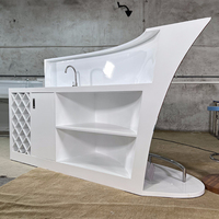 Comptoir de Bar Mini Bateau en Bois Massif, Design Luxe pour Vin, Maison et Restaurant