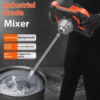 Mélangeur électrique portable TEBAK ; Mélangeur à ciment et à mortier portatif ; Outil de mélange pour peinture, revêtement, mastic, collage de briques et coulis