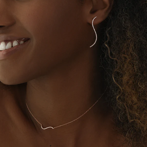 Collier Simple en argent sterling 925 avec <span class=keywords><strong>logo</strong></span> personnalisé, chaîne en or 18 k et <span class=keywords><strong>diamant</strong></span> ondulé - Product Image 2