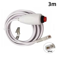 Câble adaptateur d'appel infirmier à âme en cuivre 6P4C avec bouton d'urgence en forme de poire et pince de câble, modèle 2815