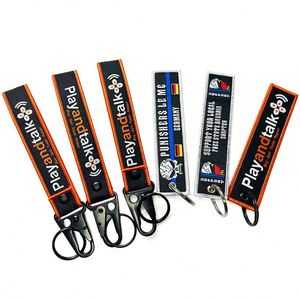 2025 Wholesale Personalized Cartoons <b>Custom</b> Logo Embroidery Fabric Woven <b>Key</b> Airplane Jet Tag Embroidered Keychain - Product Image 4