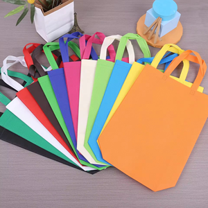 Sacs de courses pliables en tissu non tissé, taille moyenne, réutilisables, avec poignée supérieure, options multicolores, pour les courses, sac fourre-tout réutilisable - Product Image 1