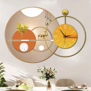 Moderno ristorante di lusso decorativo orologio da parete stile Art déco porcellana di cristallo appeso dipinto sfondo chiaro - Product Image 1